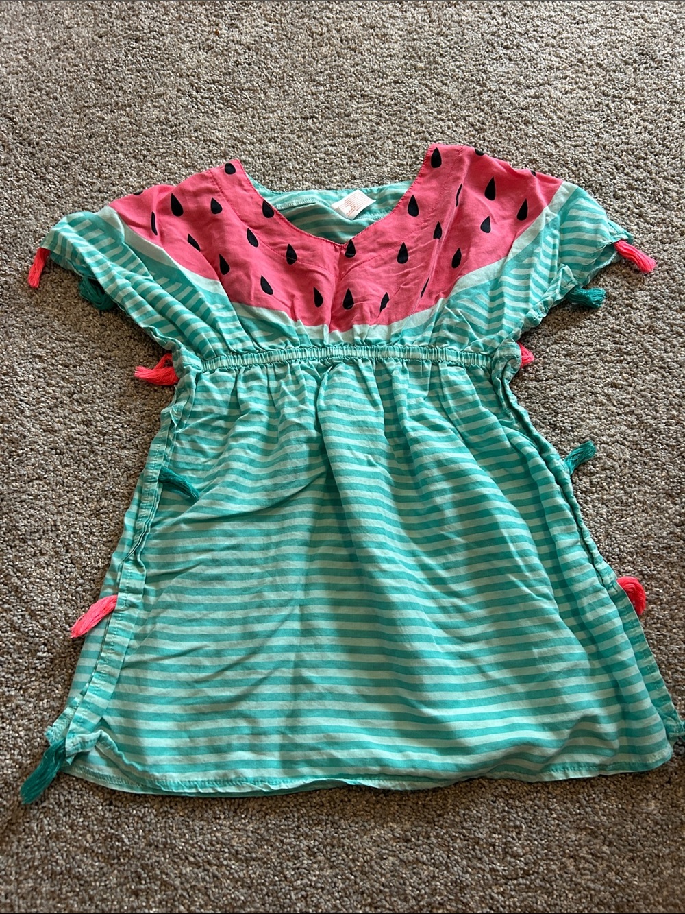 Girls' Striped Watermelon Swim Cover-Up